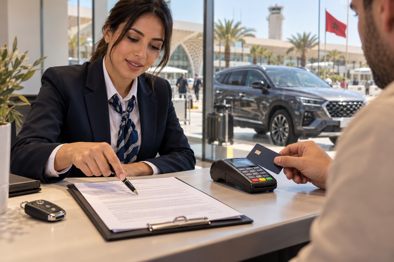 Location de voiture à Casablanca : caution, franchise et carte bancaire expliquées
